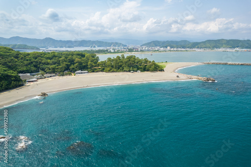 Aerial photograph of Katsurahama, a popular tourist destination in Kochi prefecture © sand555