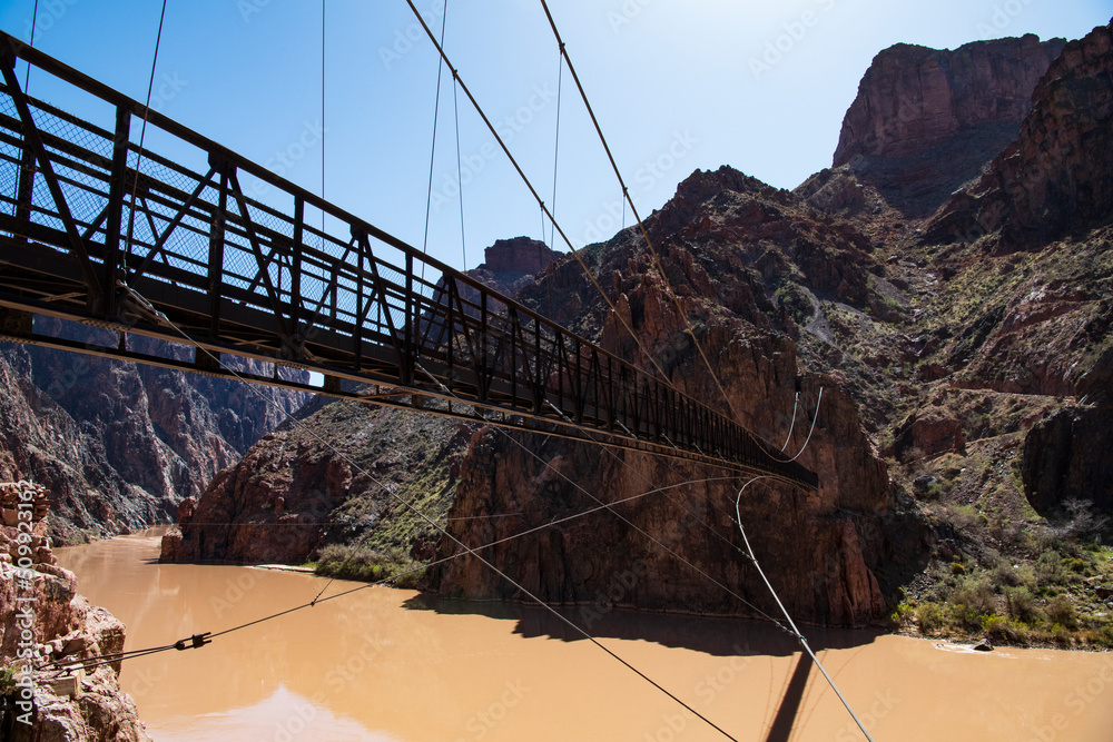Photograph of the Suspension Bridge on the South Kaibab Trail of the