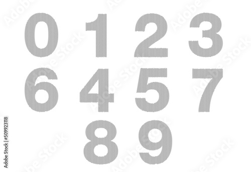 wave line number, Set of numbers, vector design