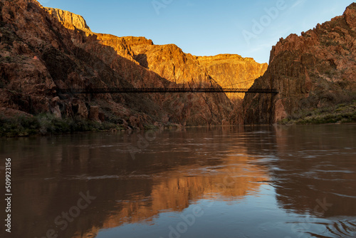 Photograph of the Suspension Bridge on the South Kaibab Trail of the Grand Canyon