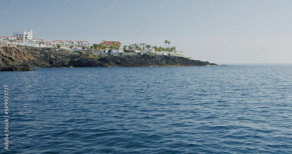Amazing view of rocky coastline in the small fishing village of Alcala. Tenerife. Canary Islands. Spain. Amazing view of rocky coastline in the small fishing village of Alcala. Tenerife. Canary Islands. Spain.