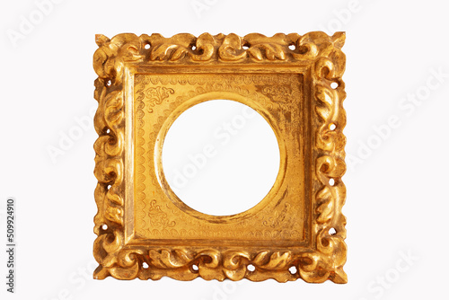 Antique classic baroque style square gilt small frame