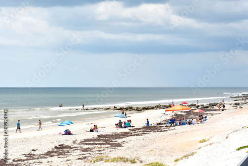 Fototapeta Naklejka Na Ścianę i Meble -  Beach at Palm Coast near Matanzas Inlet in Florida