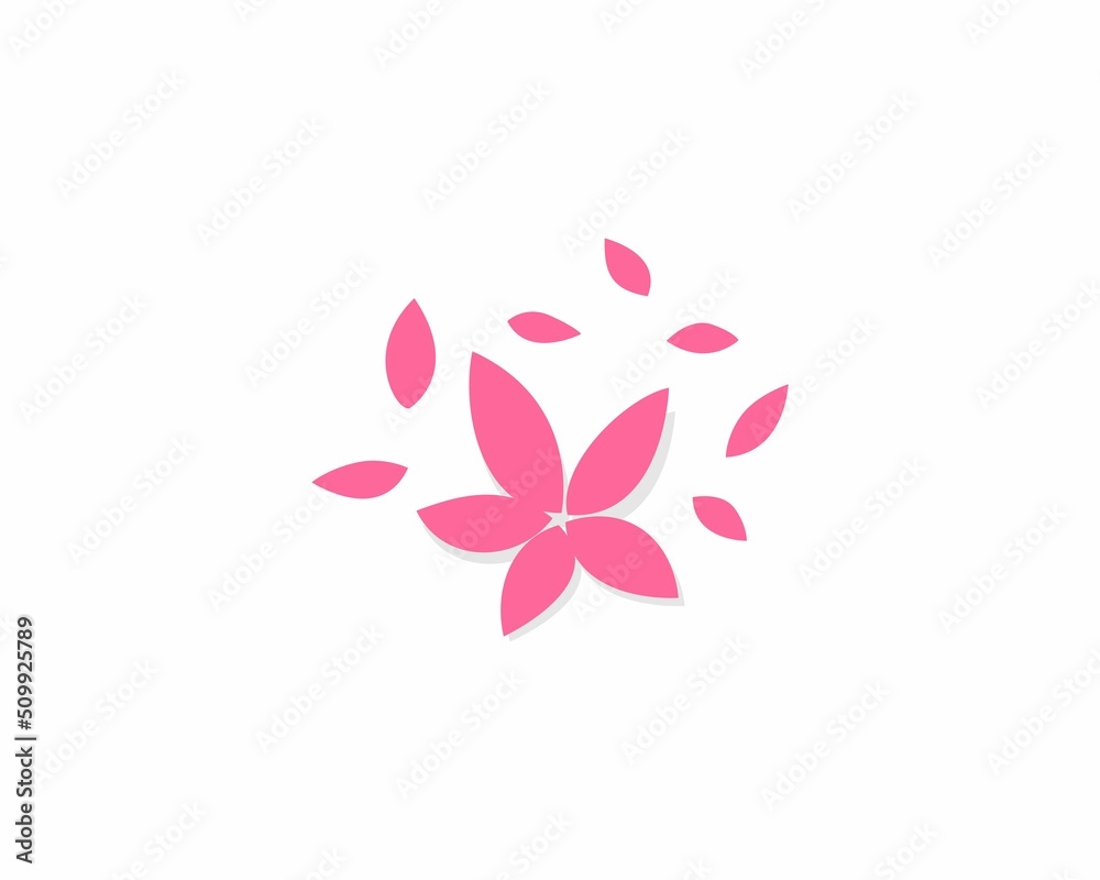 Sakura flower falls vector art
