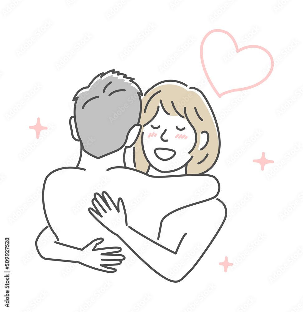Embraces loving couple vector illustration | love, happiness Embraces loving couple vector illustration | love, happiness