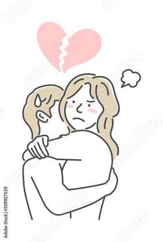 Embraces loving couple vector illustration | angry, upset