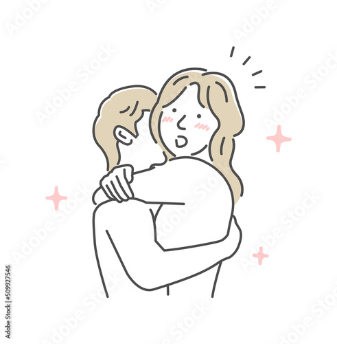 Embraces loving couple vector illustration | inspiration, idea, notice