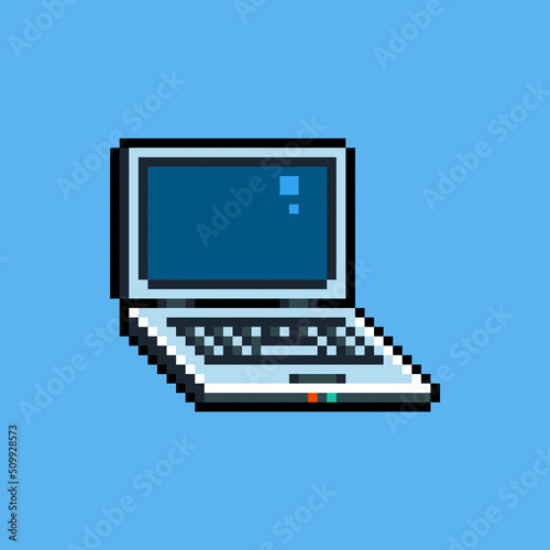 Flexible Editable vector Laptop pixel art for game development, graphic design, website assets and more.