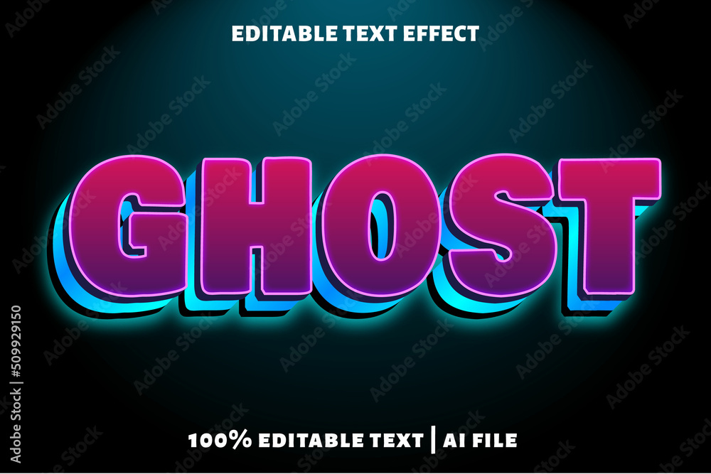 Ghost editable text effect modern neon style Ghost editable text effect modern neon style