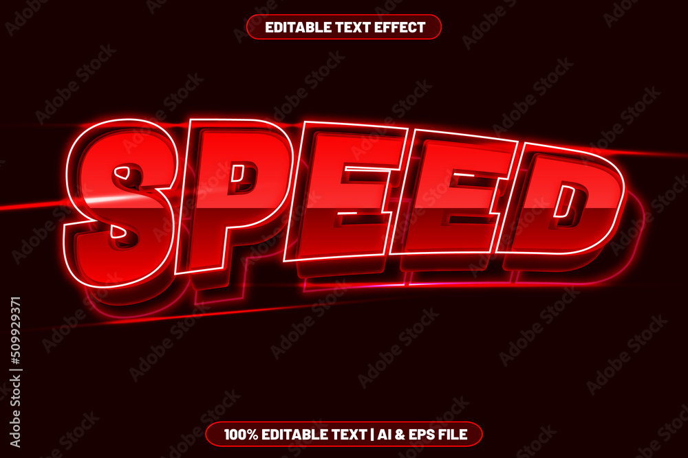Speed editable text effect modern neon style