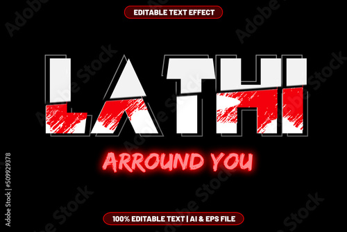 Lathi arround you editable text effect cut style photo