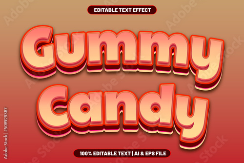 Gummy candy editable text effect emboos style