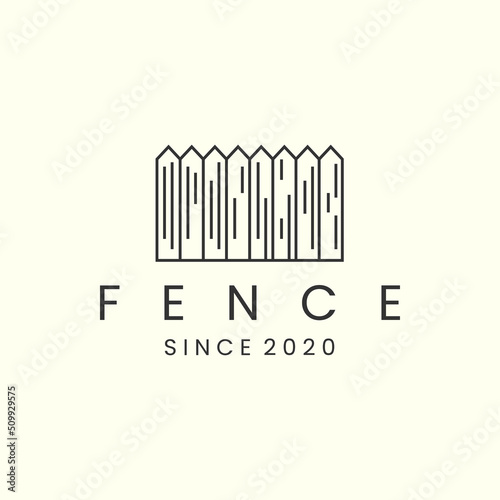 fence with linear style logo icon template design vector illustration