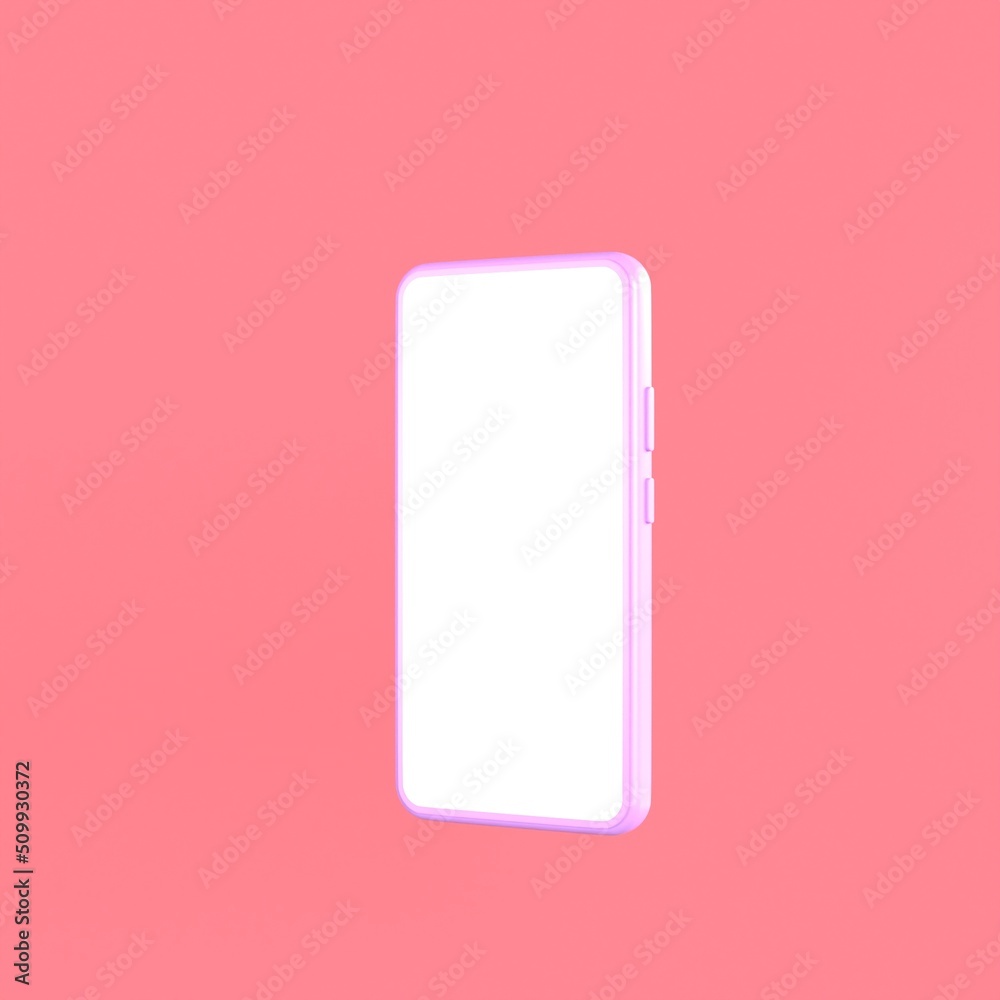 3D blank telephone minimal style on pink background. 3d render illustration 3D blank telephone minimal style on pink background. 3d render illustration