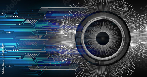 eye cyber circuit future technology concept background