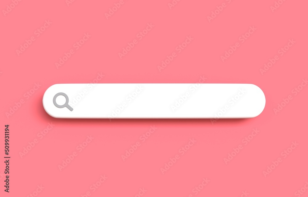 3D blank search bar minimal style on pink background. web search concept. 3d rendering 3D blank search bar minimal style on pink background. web search concept. 3d rendering