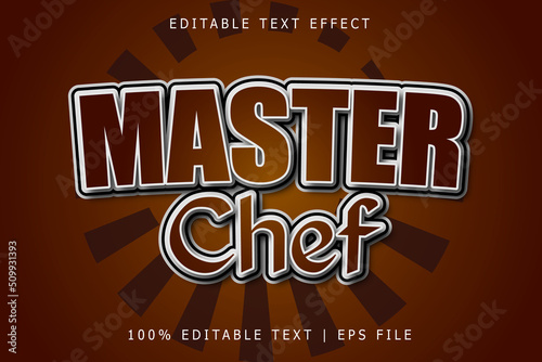 Master chef editable Text effect 3 Dimension emboss simple style