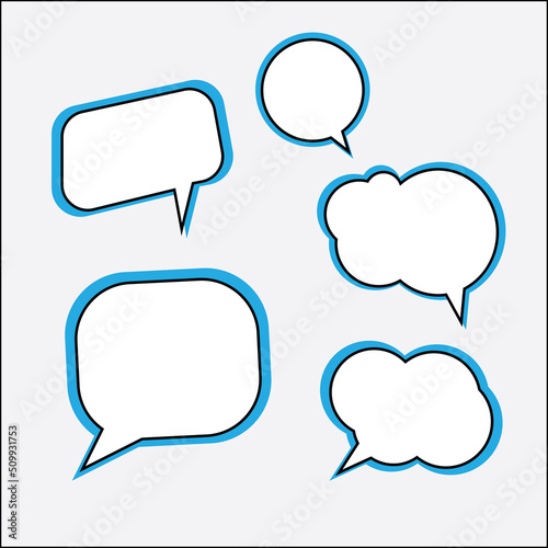 speech bubbles, communication concept, vector illustration in blue color base
