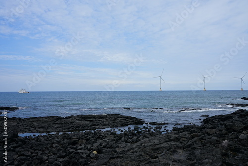 seascape with turbines