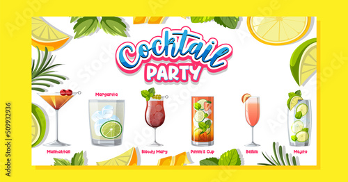 Cocktail party menu banner