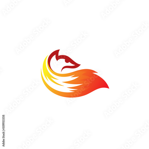 Fox logo vector, animal logo design , orange color