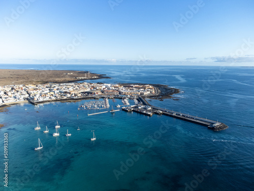 Corralejo town aerial view, Fuerteventura island photo