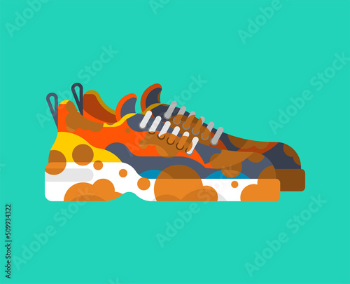 Dirty sneakers. messy filthy shoes. Vector illustration