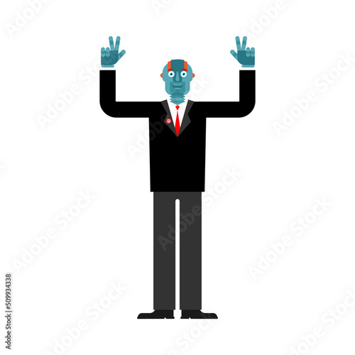 Robot president isolated. Cyborg elections illustration. Need your voice. Concept mr. Robot president. Cyborg elections illustration. Need your voice. Concept mr. President of future of future