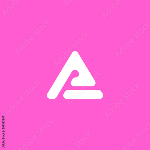 abstract initial letter A and P logo in white color isolated in pink background applied for sports brand apparel logo also suitable for the brands or companies that have initial name AP or PA