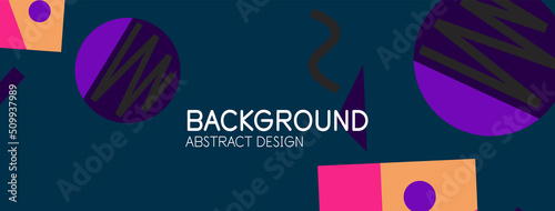Abstract background. Blocks, lines, triangles, circles composition. Techno or business concept for wallpaper, banner, background, landing page