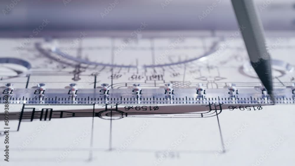 Plan blueprint close-up. Architect designer drawing, professional engineer working, interior creator making architectural house project, drafting building. Plan blueprint close-up. Architect designer drawing, professional engineer working, interior creator making architectural house project, drafting building.