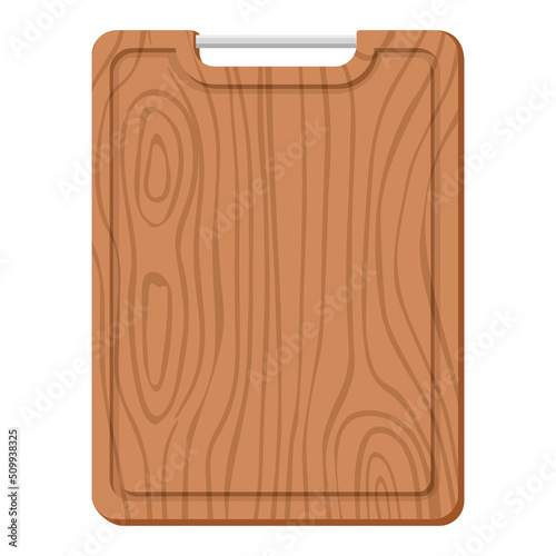 Cartoon nature wooden kitchenware utensil square cutting board with wood grain texture
