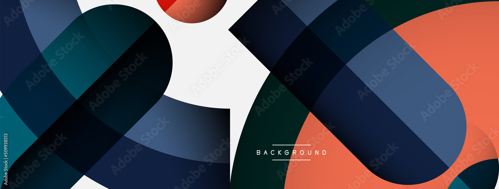 Geometric abstract background. Round shapes, circles, lines composition for wallpaper banner background or landing page Geometric abstract background. Round shapes, circles, lines composition for wallpaper banner background or landing page