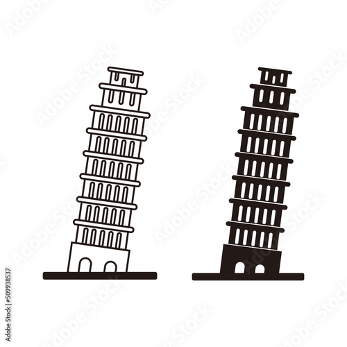Leaning Tower of Pisa vector icon illustration symbol	