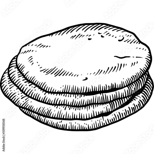 Hand drawn Pita Bread