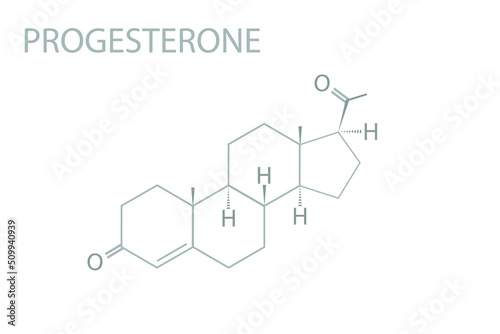 Progesterone molecular skeletal chemical formula. 