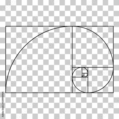 Golden ratio minimalistic icon. Geometric shapes flat proportion vector illustration