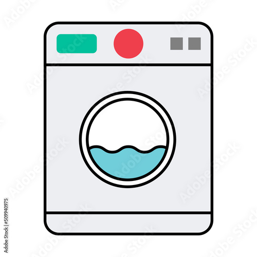 Washing machine equipment, Electric washer laundry icon, wash symbol clothes, vector illustration background