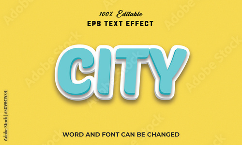 City Editable 3d Text Effect Style Premium,