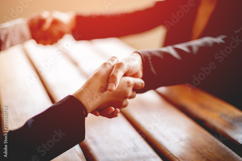 business people shaking hands Show cooperation at the end of the meeting business communication business partners Success in business and leadership communication concept