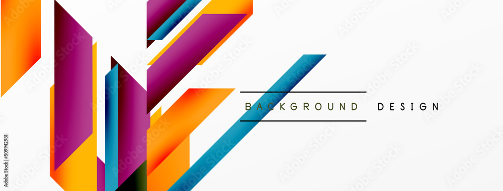 Minimal geometric abstract background. Dynamic 3d lines composition. Trendy techno business template for wallpaper, banner, background or landing Minimal geometric abstract background. Dynamic 3d lines composition. Trendy techno business template for wallpaper, banner, background or landing