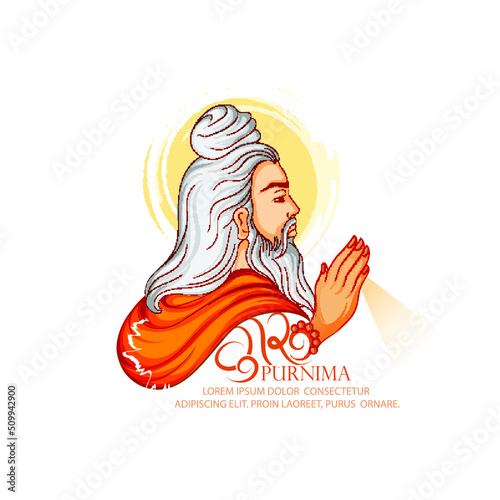 Guru purnima vector Illustration with creative background.
