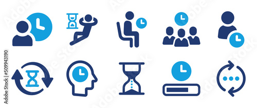 Waiting icon vector set. Wait time symbol collection. photo