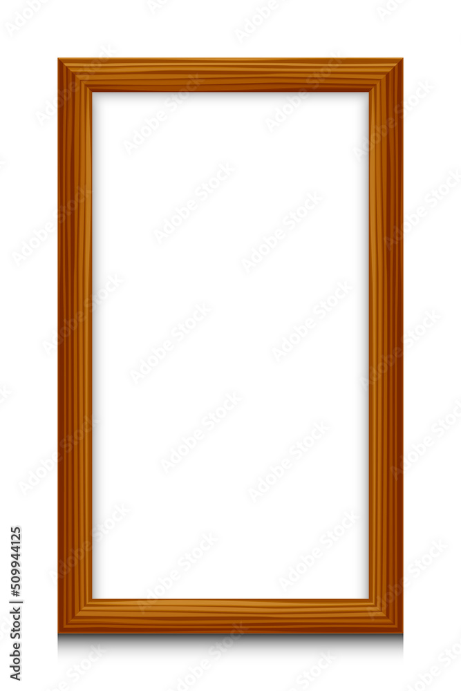 Vector isolated blank rectangular wooden frame with white fill Vector isolated blank rectangular wooden frame with white fill