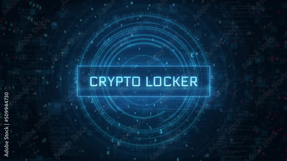 crypto locker computer technology concept with HUD futuristic glitch background. cryptolocker glitch text over technology HUD background crypto locker computer technology concept with HUD futuristic glitch background. cryptolocker glitch text over technology HUD background
