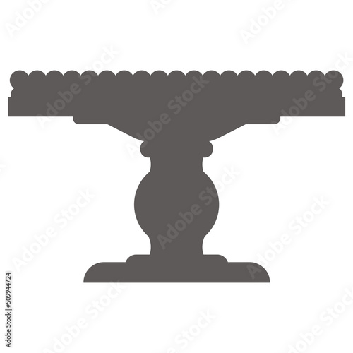 Cake stand in flat icon style. Empty tray for fruit and desserts. Vector silhouette