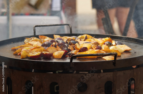 Photography Grilling fruits and vegetables at the Prague Latino Farmers Strreet Food Market