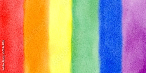 LGBTQ+ flag background. Pride month with watercolor. Rainbow banner background illustration.