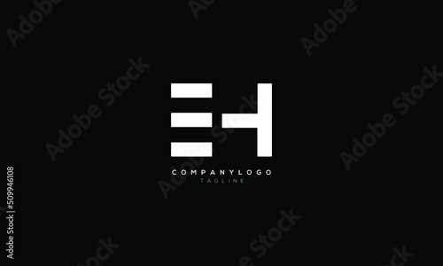 EH HE Abstract initial monogram letter alphabet logo design