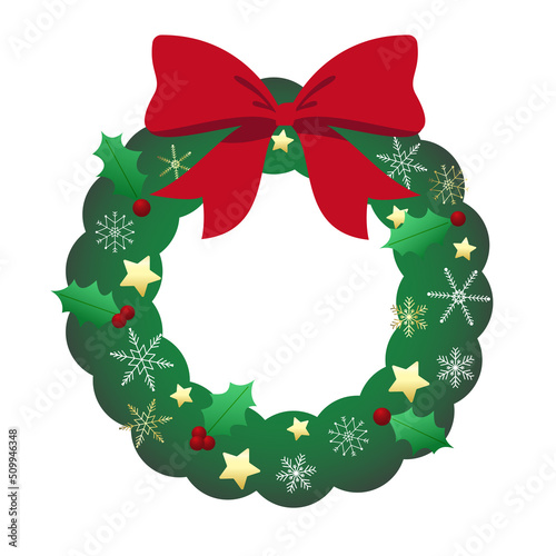 クリスマスリースのイラスト素材